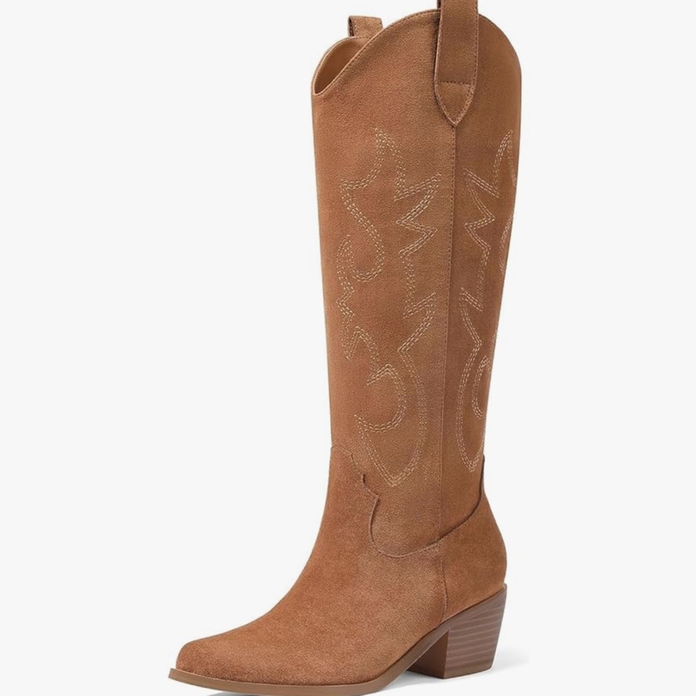Brown Suede Western Boots